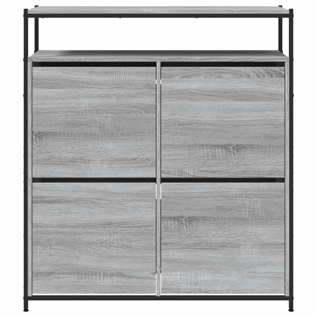 vidaXL Armoire à chaussures 4 tiroirs rabattables sonoma gris