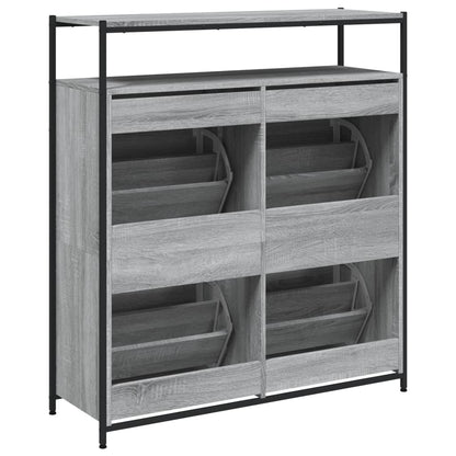 vidaXL Armoire à chaussures 4 tiroirs rabattables sonoma gris