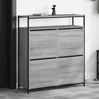 vidaXL Armoire à chaussures 4 tiroirs rabattables sonoma gris