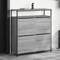 vidaXL Armoire à chaussures 4 tiroirs rabattables sonoma gris