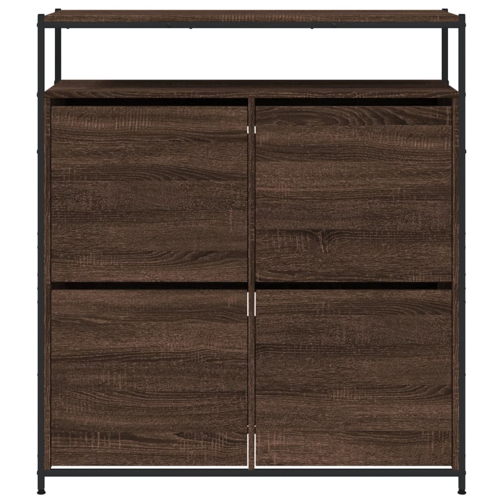 vidaXL Armoire à chaussures 4 tiroirs rabattables chêne marron