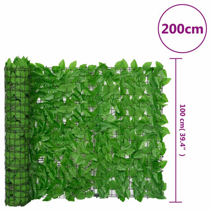 vidaXL Écran de balcon avec feuilles vert 200x100 cm