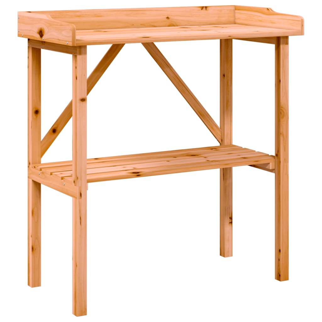 vidaXL Table à plantes avec étagère marron 78x38x82,5 cm bois de sapin