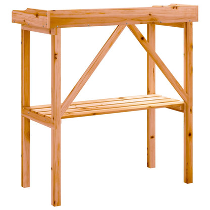 vidaXL Table à plantes avec étagère marron 78x38x82,5 cm bois de sapin