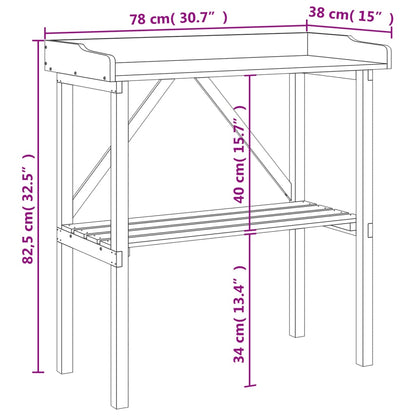 vidaXL Table à plantes avec étagère marron 78x38x82,5 cm bois de sapin