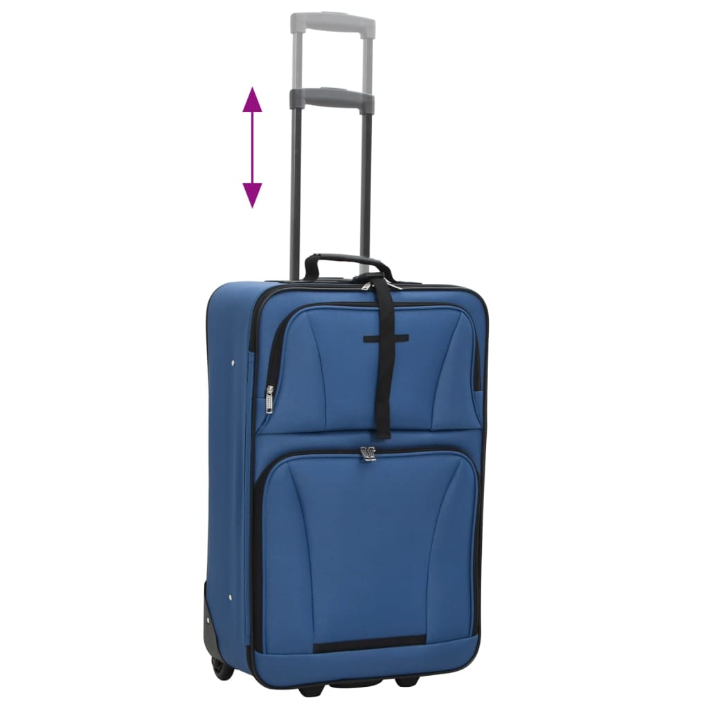 vidaXL Ensemble de bagages de voyage bleu tissu