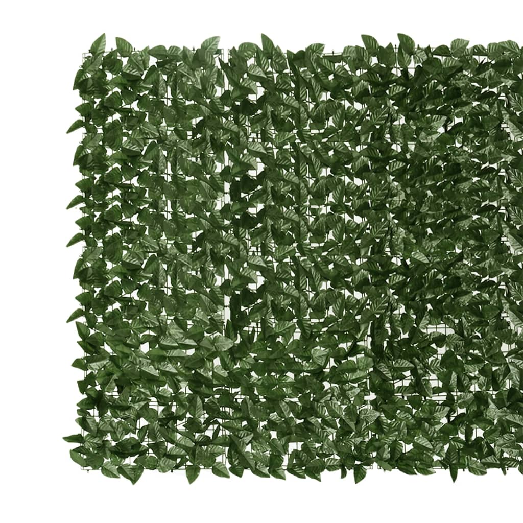 vidaXL Brise-vue de balcon avec feuilles vert foncé 300x150 cm