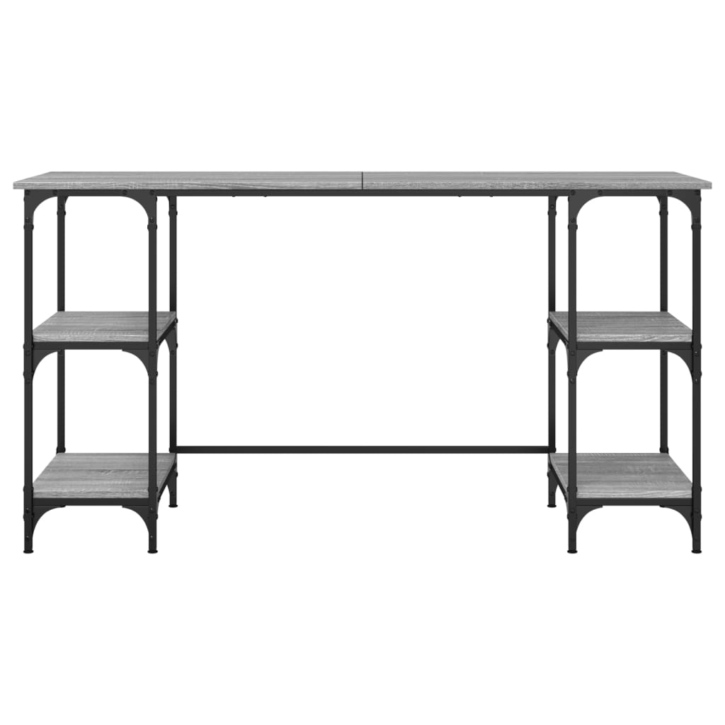 vidaXL Bureau sonoma gris 140x50x75 cm métal et bois d'ingénierie