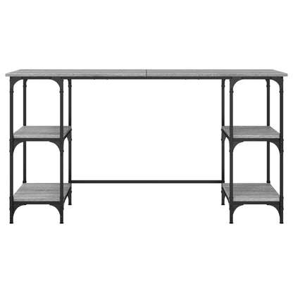 vidaXL Bureau sonoma gris 140x50x75 cm métal et bois d'ingénierie