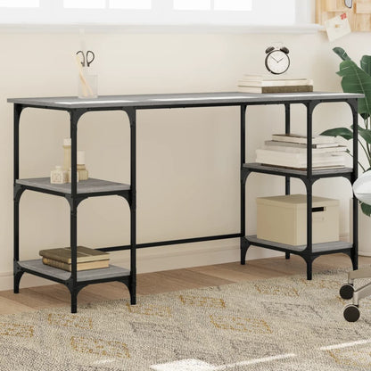 vidaXL Bureau sonoma gris 140x50x75 cm métal et bois d'ingénierie
