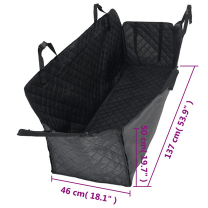 vidaXL Housse de siège de voiture pour chien noir 137x46x50 cm